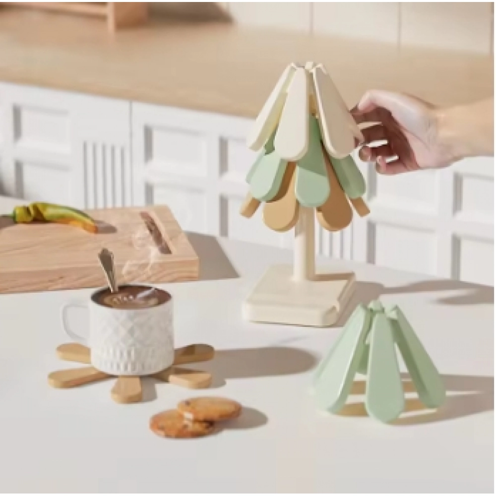 A Tree Creative Ornament Silicone Anti scald Pad Storage Home Fun Items Desktop Anti slip Coaster Simple INS Decorative Coaster