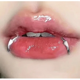 2PCS Trendy 10mm Stainless Steel Punk Clip on Fake Piercing Nose Wrap Lip Rings Unisex Nose Ring Women Men Tusk Body Jewelry