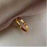 Golden Stainless Steel 2mm Heart Rings Women Size 5/6/7/8/9/10# Thin Finger Ring Wedding Band Engagement Jewelry Girlfriend Gift