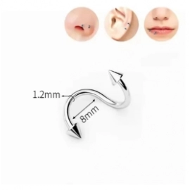 1 Pcs S Shape 316L Stainless Steel Lip Piercing Nose Ring Helix Piercing Cartilage Earring Body Piercing Vajinal Jewelry 16G